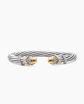 Helena Bracelet in Sterling Silver with 18K Yellow Gold, Gold Domes and Diamonds, 6mm